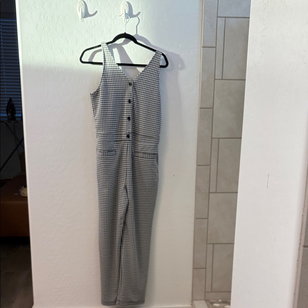 Abercrombie Kids Black and White Houndstooth Jumpsuit